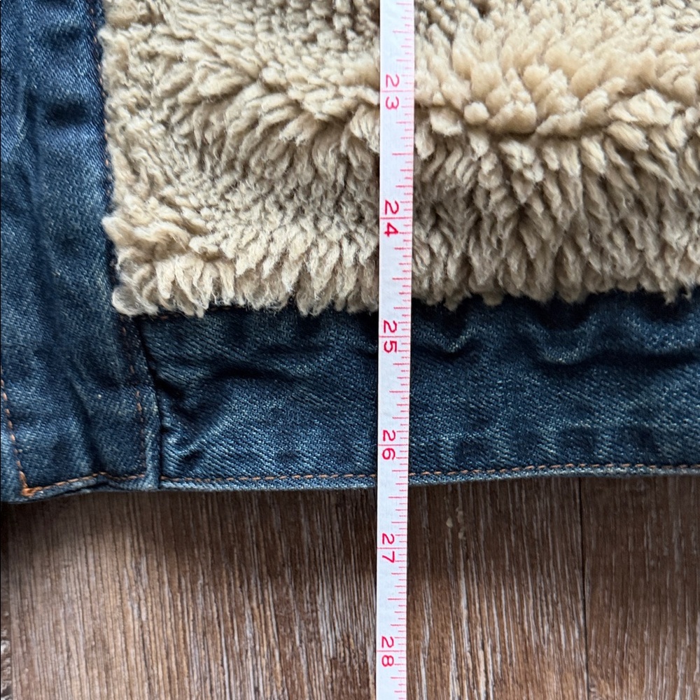 Zara Tan and Blue Sherpa Lined Jacket - Picture 3 of 16